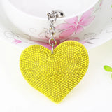 Heart Figure Flannel Diamond Keychain Bag Pendant Couple Present