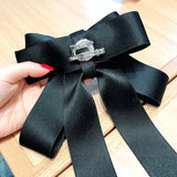 Exaggerated Rhinestone Bow Brooch Jewelry for Women