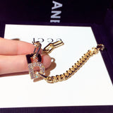 Chic D Charm Bracelet for Women, Micro Inlaid, Waterproof, Anniversary Gift