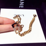Chic D Charm Bracelet for Women, Micro Inlaid, Waterproof, Anniversary Gift