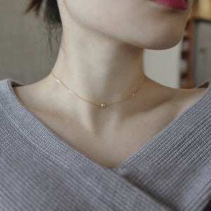 S925 Sterling Silver Clavicle Chain Necklace