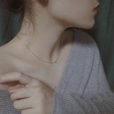 S925 Sterling Silver Clavicle Chain Necklace
