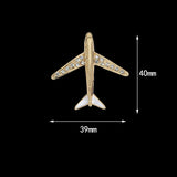 Crystal Airplane Brooch Pin Rhinestone Lapel Pin Men's Suit Collar Needle