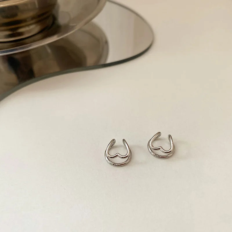 Silver Ear Clip Earrings for Women Jewelry Accessories