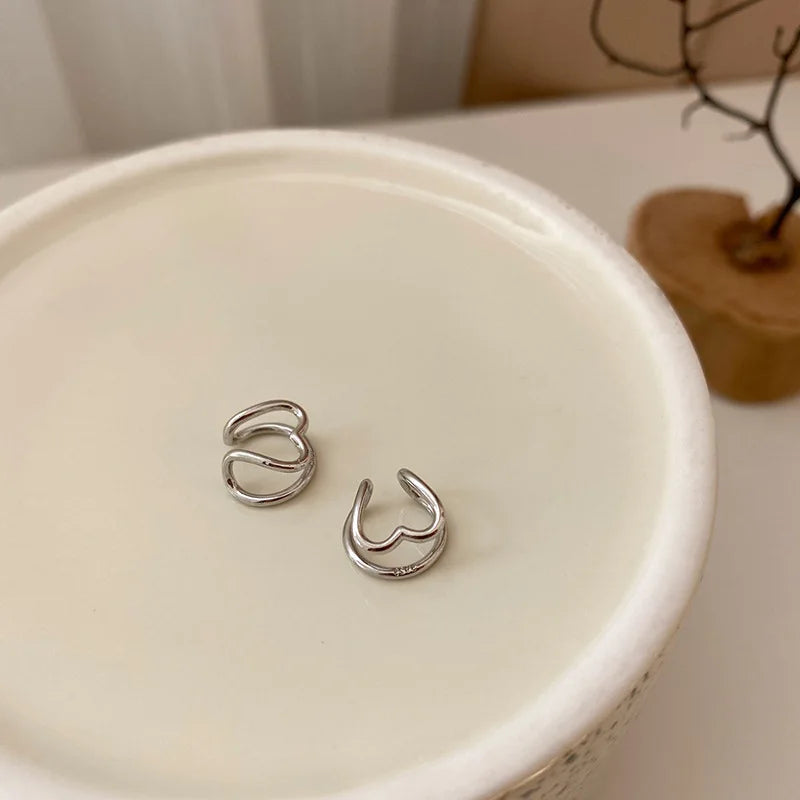 Silver Ear Clip Earrings for Women Jewelry Accessories