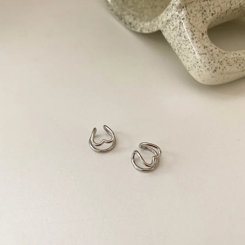 Silver Ear Clip Earrings for Women Jewelry Accessories