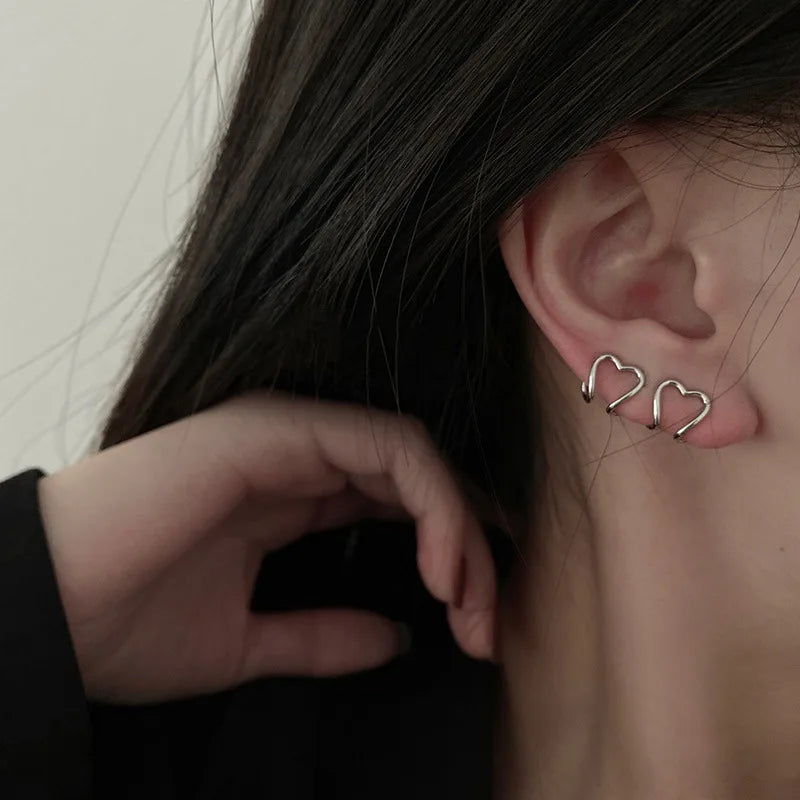 Silver Ear Clip Earrings for Women Jewelry Accessories
