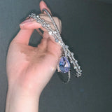 Inlaid Zircon Drop Necklace for Sexy Ladies Party