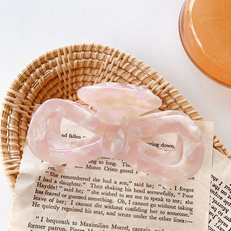 Large 8.7cm Mermaid Bow Hair Claw Clip Acetate Shark Clip
