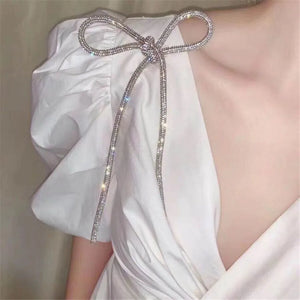 Exaggeration Zircon Bow Dress Brooch