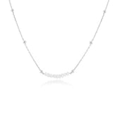 925 Silver Pearl Pendant Necklace Multi-layer Link Chain Collier Femme
