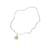 Joker Smiley Face Round OT Buckle S925 Sterling Silver Necklace Female