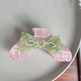 Sweet Acrylic Bowkont Grab Clip Hair Accessories for Women