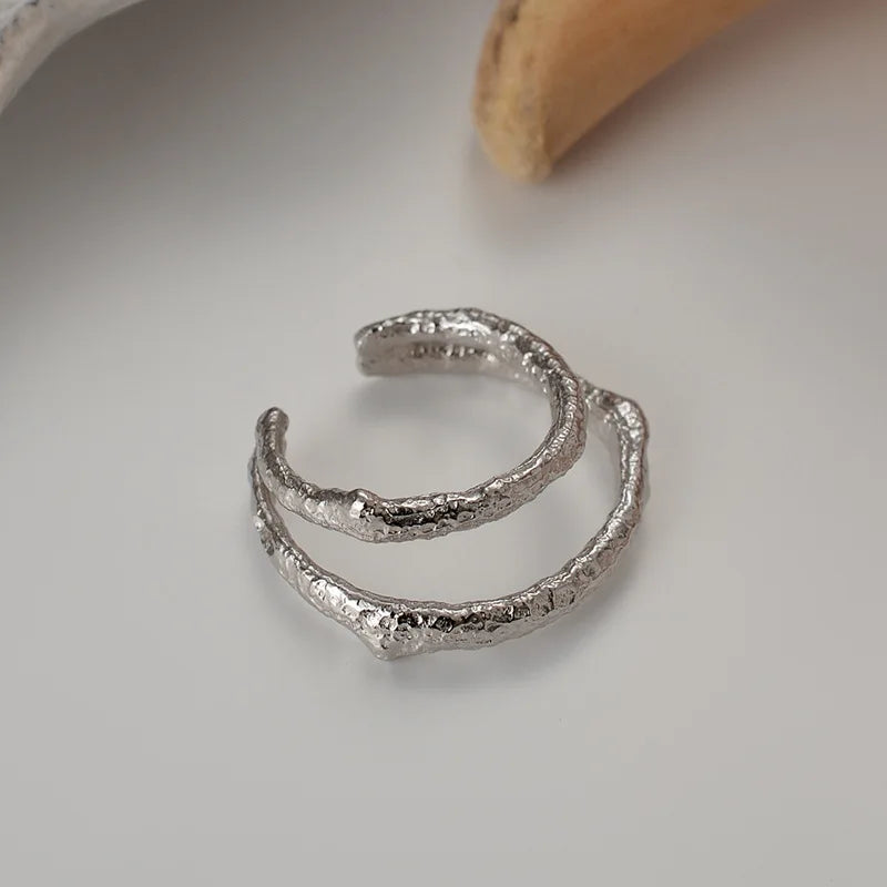 925 Silver Double Layer Line Ear Clip