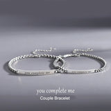 Ins Style Couple Bracelet 925 Sterling Silver Geometric Design Hand Decoration