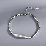Ins Style Couple Bracelet 925 Sterling Silver Geometric Design Hand Decoration