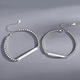 Ins Style Couple Bracelet 925 Sterling Silver Geometric Design Hand Decoration