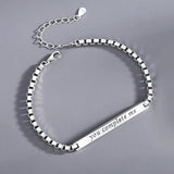 Ins Style Couple Bracelet 925 Sterling Silver Geometric Design Hand Decoration