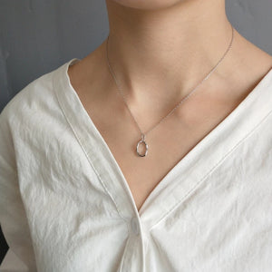Geometric O Pendant Choker Necklace 925 Women Necklace