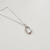 Geometric O Pendant Choker Necklace 925 Women Necklace