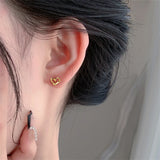 Irregular Heart 925 Sterling Silver Stud Earrings for Women