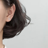Irregular Heart 925 Sterling Silver Stud Earrings for Women