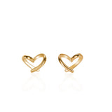 Irregular Heart 925 Sterling Silver Stud Earrings for Women