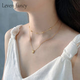 925 Silver Short Chain Necklace Starry Cubic Zirconia Choker