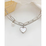 Double Layer Stainless Steel Pearl Bracelets for Women