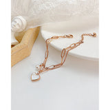 Double Layer Stainless Steel Pearl Bracelets for Women