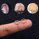 Circular Zircon Nose Ring for Septum, Copper Body Jewelry