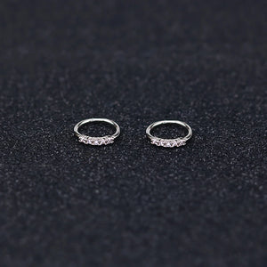 Circular Zircon Nose Ring for Septum, Copper Body Jewelry