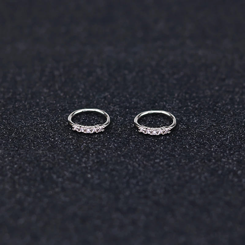 Circular Zircon Nose Ring for Septum, Copper Body Jewelry