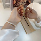 S925 Sterling Silver Open Bracelet Female Irregular All-match