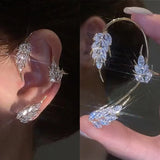 Zircon Feather Ear Clip Women Ear Cuff Earring