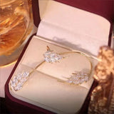 Zircon Feather Ear Clip Women Ear Cuff Earring