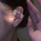 Zircon Feather Ear Clip Women Ear Cuff Earring