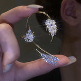 Zircon Feather Ear Clip Women Ear Cuff Earring
