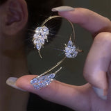 Zircon Feather Ear Clip Women Ear Cuff Earring