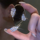 Zircon Feather Ear Clips: No Piercing Needed!