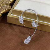 Zircon Feather Ear Clips: No Piercing Needed!
