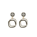Geometric Square Dangle Earrings Crystal Jewelry Party