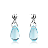 Literary Water Drop Earrings 925 Sterling Silver For Women Girl S-E649