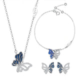 Hollow Zircon Butterfly Bracelet for Women 925 Sterling Silver Jewelry