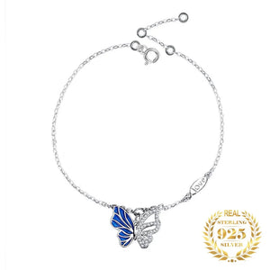 Hollow Zircon Butterfly Bracelet for Women 925 Sterling Silver Jewelry