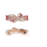 Crystal Hair Clip 3D Alloy Bow Bobby Pin Multi-Layer Small Drill