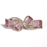 Crystal Hair Clip 3D Alloy Bow Bobby Pin Multi-Layer Small Drill