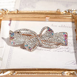 Crystal Hair Clip 3D Alloy Bow Bobby Pin Multi-Layer Small Drill