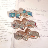 Crystal Hair Clip 3D Alloy Bow Bobby Pin Multi-Layer Small Drill