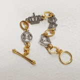 Crystal Cherry Crown Charm Bracelet for Women